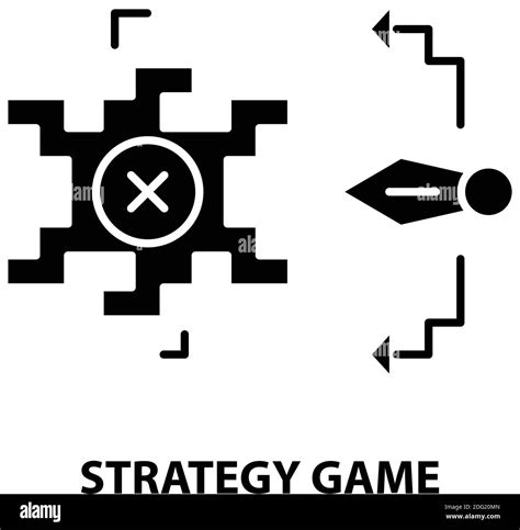 Strategy Game Icon Black Vector Sign With Editable Strokes Concept