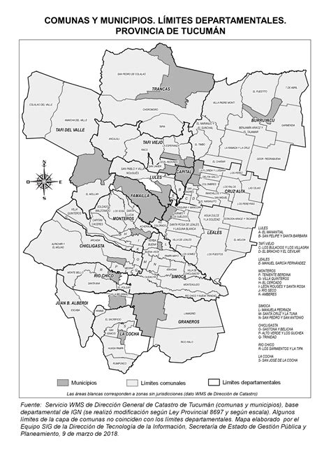 Mapa De Comunas Y Municipios Tucumán Geosplan