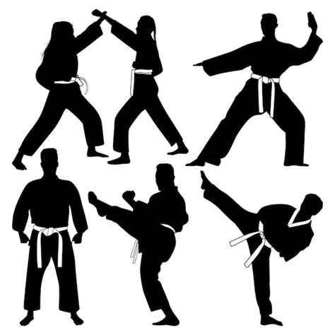 Premium Vector Martial Art Or Karate Silhouettes Vector Illustration