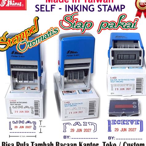 Jual Stempel Shiny Lunas Paid Received Otomatis Tanggal Tinta Cap