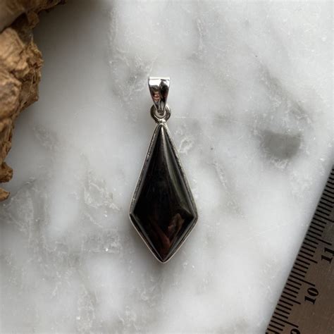 Sterling Silver Shungite Pendant B Minera Emporium Crystal