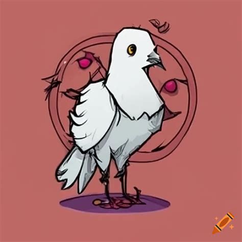 Outline Vector Art Of A White Pigeon