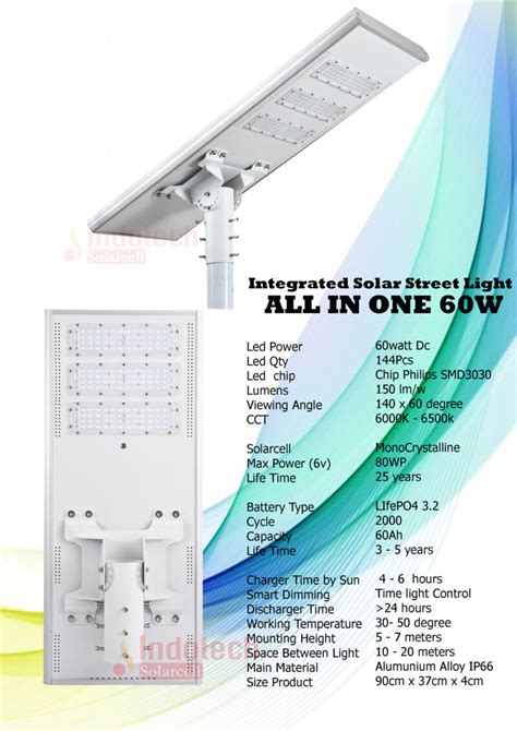 Lampu Solarcell All In One 60watt 3v Indotech Solar Cell