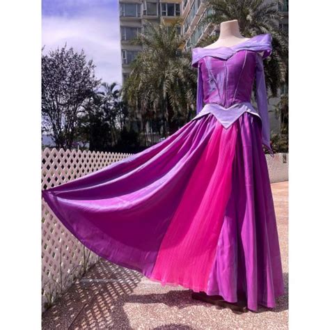 P355 Cosplay Dress Princess Sleeping Beauty Pink Costume Aurora Women