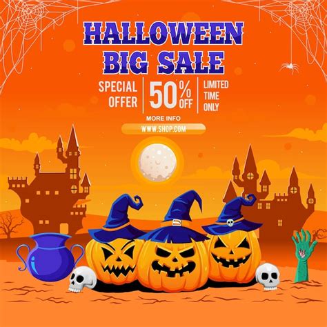 Premium Vector Halloween Spooky Cartoon Illustration Vector