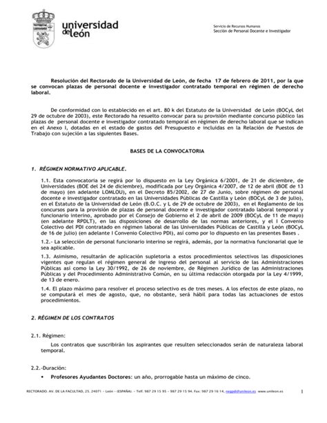 Convocatoria De Concurso P Blico Para Cubrir