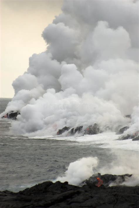 Lava Flowing into the Ocean Stock Image - Image of ocean, destruction: 8827845