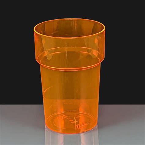 Orange Ce Reusable Plastic Pint Glasses