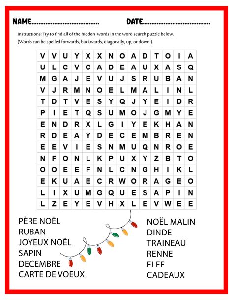 Solution French Christmas Word Search Studypool