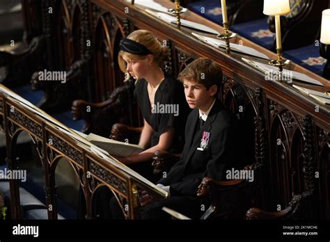 L R Lady Louise Windsor And James Viscount Severn At The Committal