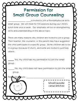 Small Group Counseling Permission Form Editable In 2024 Group