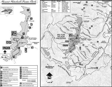 Mount Mitchell State Park Map 2388 Highway 128 Burnsville Nc 28714