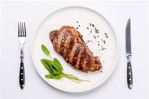 A Perfectly Cooked Striploin Steak with a Juicy, Tender Texture Stock Image - Image of gourmet ...
