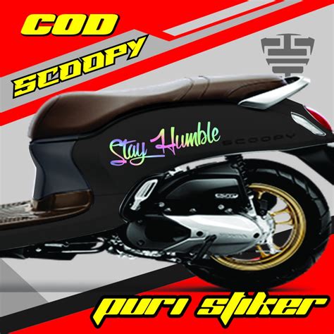 Jual Stiker SCOOPY Stay Humble Cutting Stiker Motor Scoopy Nmax Pcx