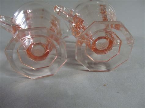 Vtg Indiana Glass Art Deco Pink Tea Room Depression Glass Etsy