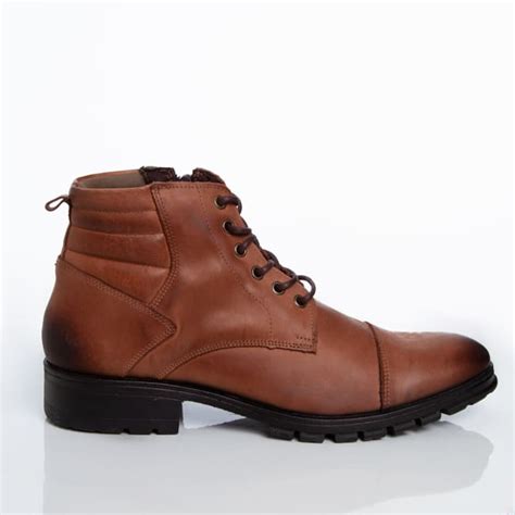 Bota Masculina Boston Coturno Em Couro Caramelo Jaquetas De Couro