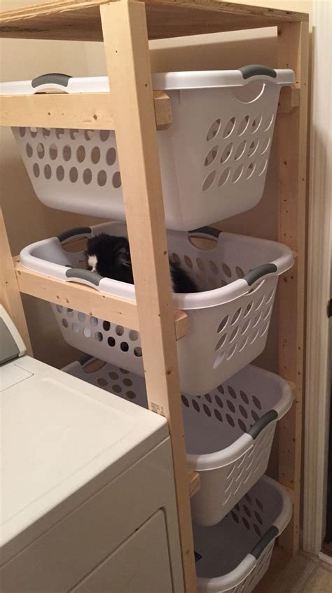 Diy Laundry Room Basket Shelves - 20 Laundry Room Organization Ideas ...