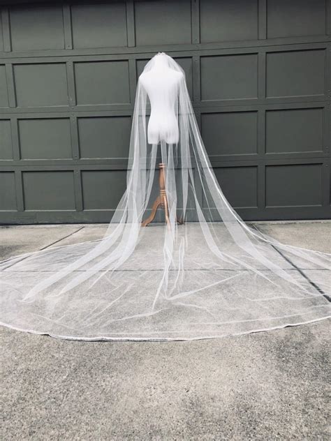 Crystal Cathedral Beaded Wedding Veil With Rhinestones Crystal Trimmed Veil Bridal Veil 1 Layer