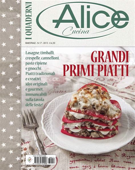 The Cover Of An Italian Magazine Called Alice Enfina Featuring A Plate