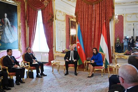 President Ilham Aliyev Held Expanded Meeting With President Of Hungary