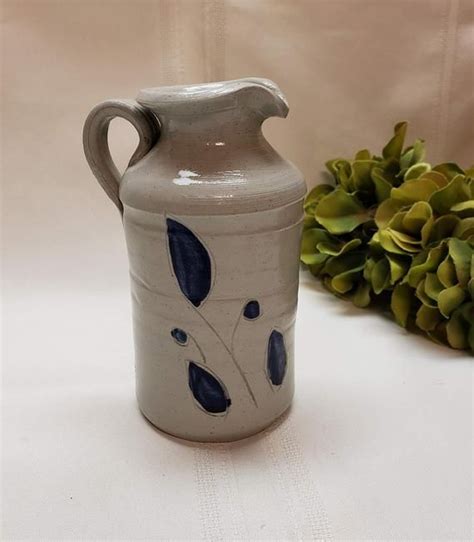 Vintage Salt Glaze Pottery Pitcher 18th Century Reproduction