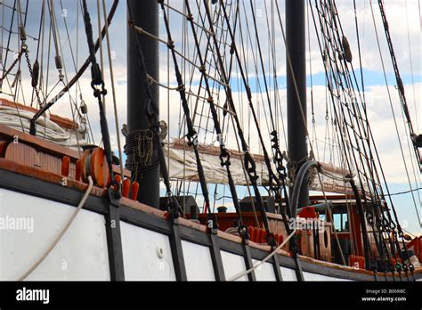 Rigging On A Tall Sailing Ship Stock Photo Alamy