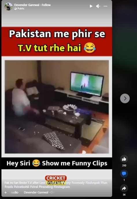 This Video Does Not Show Pak Fan Smashing Tv After Indias Win In T20 Wc