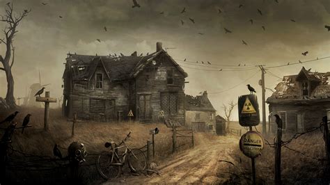 🔥 Free Download Crows Ravens Bicycle Houses Haunted Destruction ...