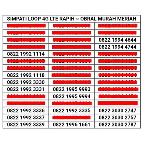 Jual Simpati 4G LTE Nomor Cantik Kartu Perdana Telkomsel No IM3 Loop AS