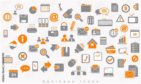 Set of colored icons business. Stock Vector | Adobe Stock