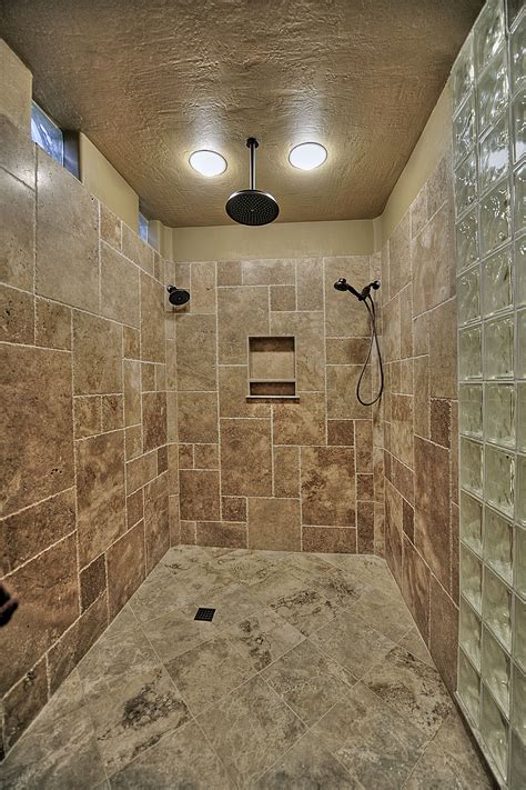 Luxurious Walk In Shower With Custom Stone Work Scottsdale Arizona