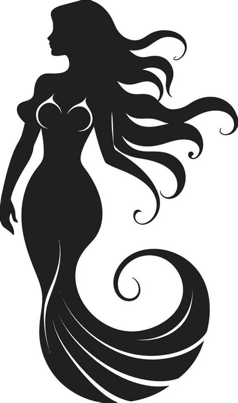 Whispering Waters Black Mermaid Symbol Sirens Symphony Vector Mermaid Iconography 36575054 ...