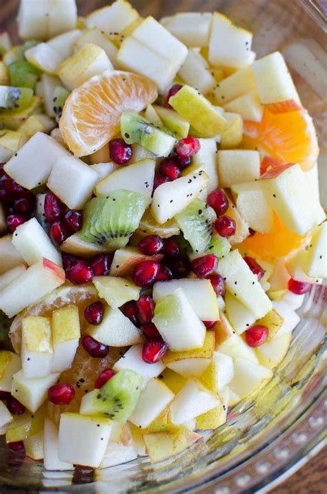 Winter Fruit Salad With Honey Lemon Poppy Seed Dressing