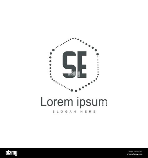 se letter logo design initial se logo template design stock vector
