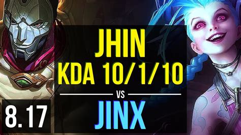 JHIN Vs JINX ADC KDA 10 1 10 Legendary Korea Master Patch 8 17