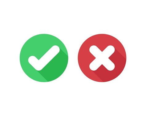 Check Marks Tick And Cross Vector Icons Yes And No Symbols Vector