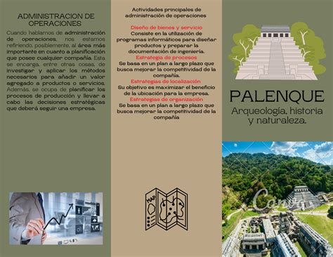 Folleto Tr Ptico Palenque Chiapas Arqueologia Historia Y Naturaleza Con