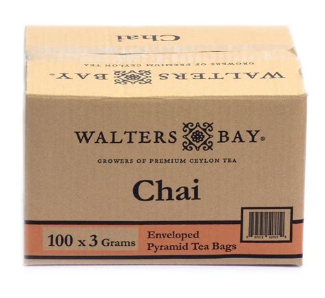 Chai Enveloped Pyramid Tea Bags 100 Count Walters Bay