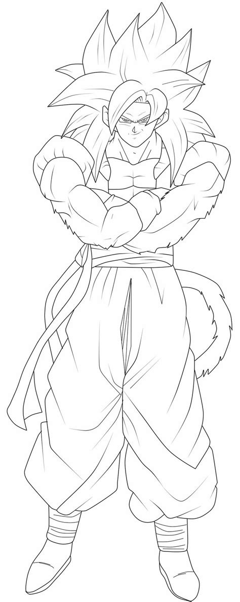 Gogeta Super Saiyan Lineart By Chronofz On Deviantart Dragon Ball