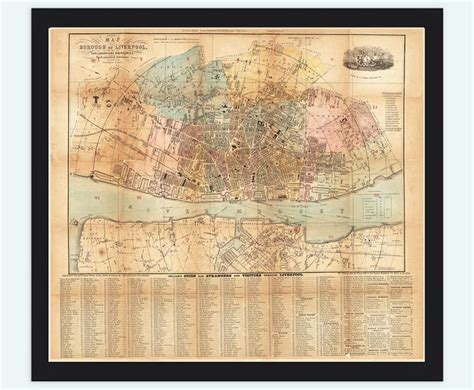 Old Map of Liverpool 1854 Vintage Map Wall Map Print | Old map, Vintage ...