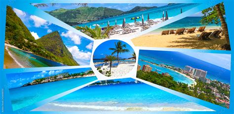 Foto De Collage From Views Of The Caribbean Beaches Do Stock Adobe Stock