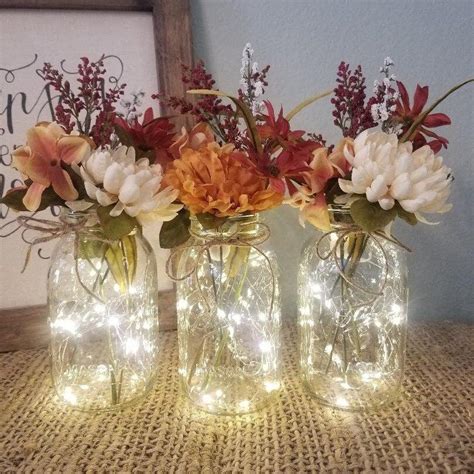 Mason Jar Centerpiece Table Centerpiece Fall Centerpiece Floral