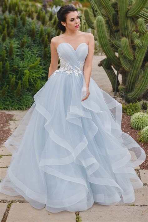 Light Blue Sweetheart Prom Dresses Tulle Formal Gown Lace Up On Luulla