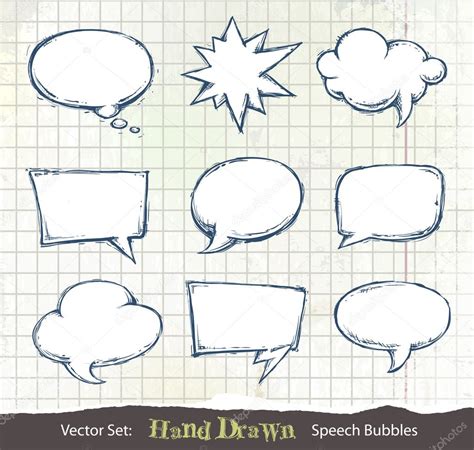 Set Of Hand Drawn Speech Bubbles Vector Image By Vecster Vector