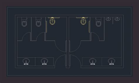 Public Bathroom In AutoCAD CAD Library