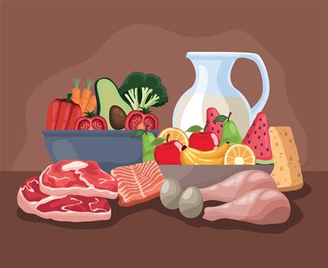 Nutritive And Healthy Food 10438511 Vector Art At Vecteezy