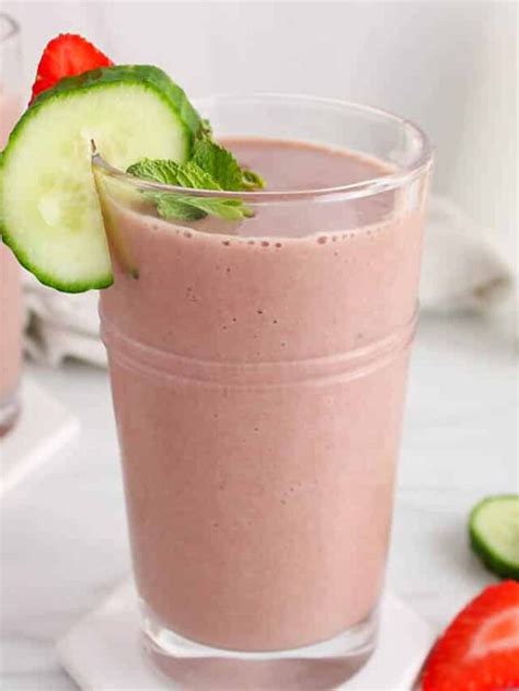 Healthy Cucumber Strawberry Smoothie Plant Based Jess