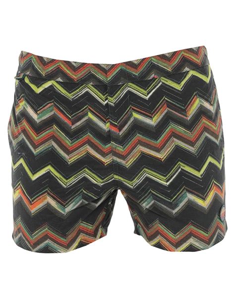 Missoni Synthetic Swim Trunks In Dark Green Green For Men Lyst