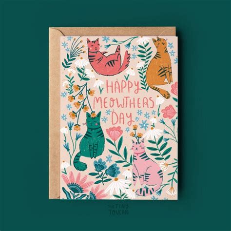 Cat Mum Card Etsy