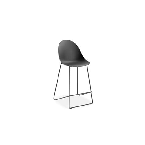 Pebble Black Stool Shell Seat - Counter Stool 75cm Seat | ArchiPro AU
